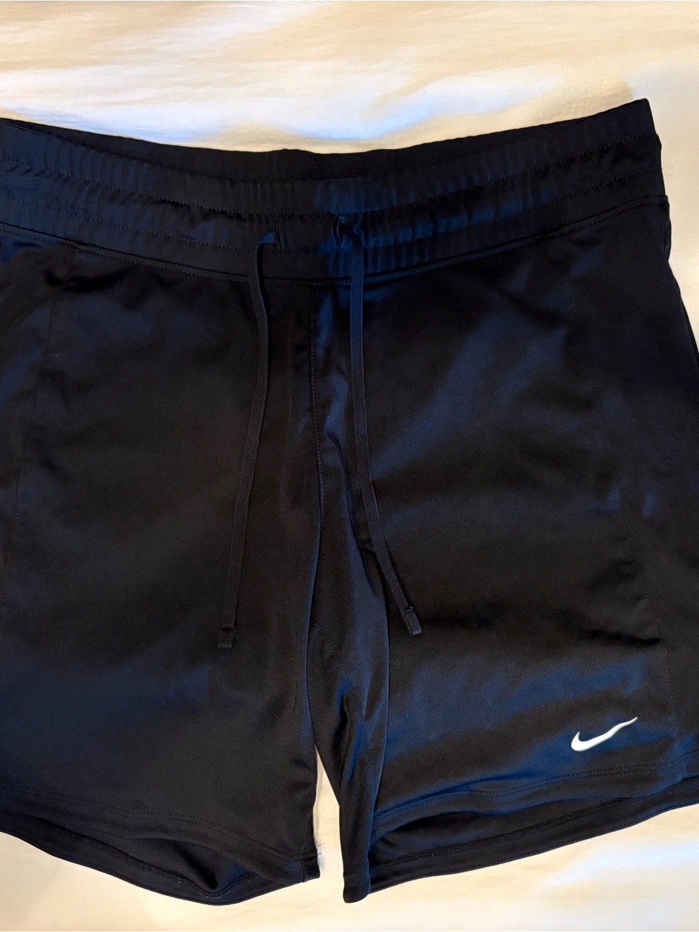 Nike Black Shorts with White Swoosh Accent